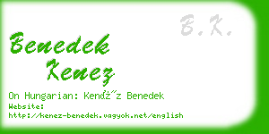 benedek kenez business card